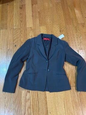 Anne Klein Sz 2p Dark Navy Two-Button Women's Blazer